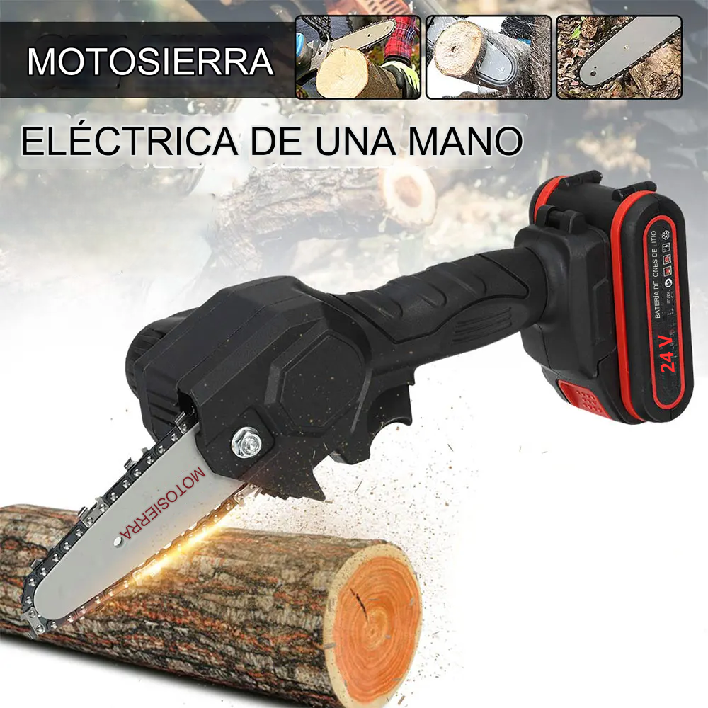 Mini Motosierra Portátil Ergonómica Recargable de 24v