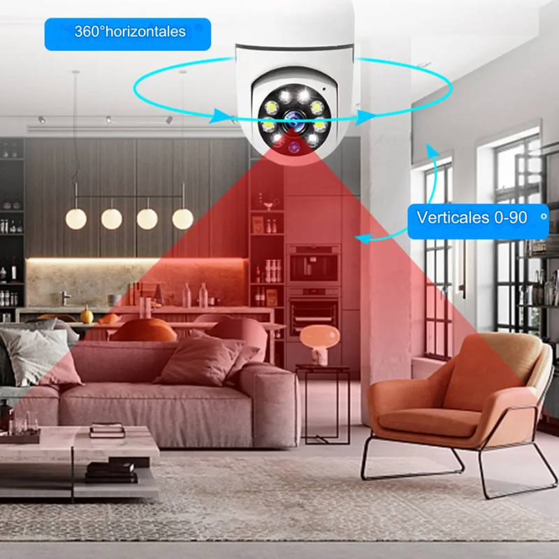 Camara vigilancia Ip IPC-E27 Bombillo 360º Robotica Wifi Vision Nocturna