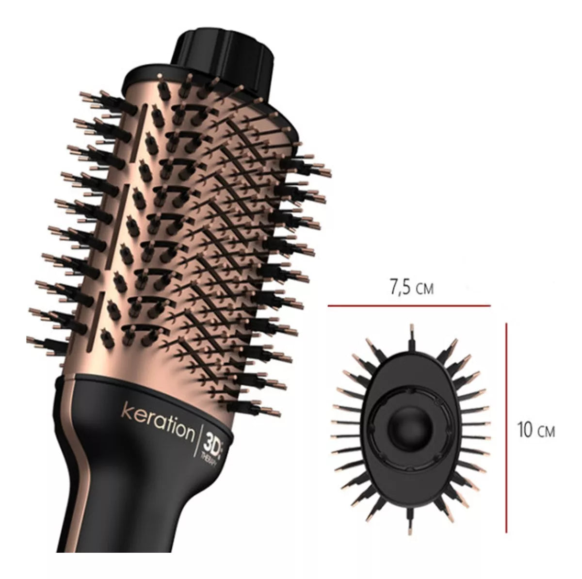 Cepillo Secador Y Moldeador Para Cabello Keratin 3d Pro