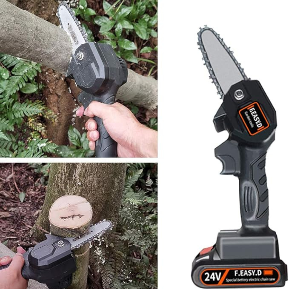 Mini Motosierra Portátil Ergonómica Recargable de 24v