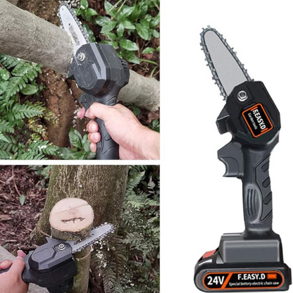 Mini Motosierra Portátil Ergonómica Recargable de 24v