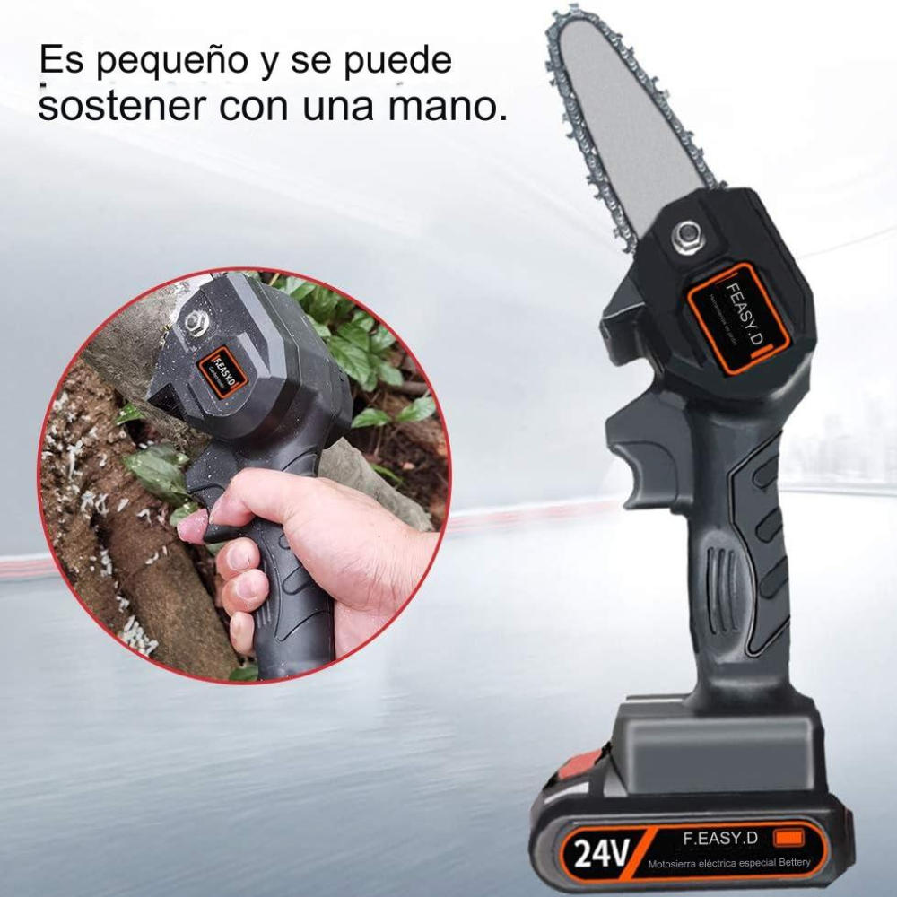 Mini Motosierra Portátil Ergonómica Recargable de 24v
