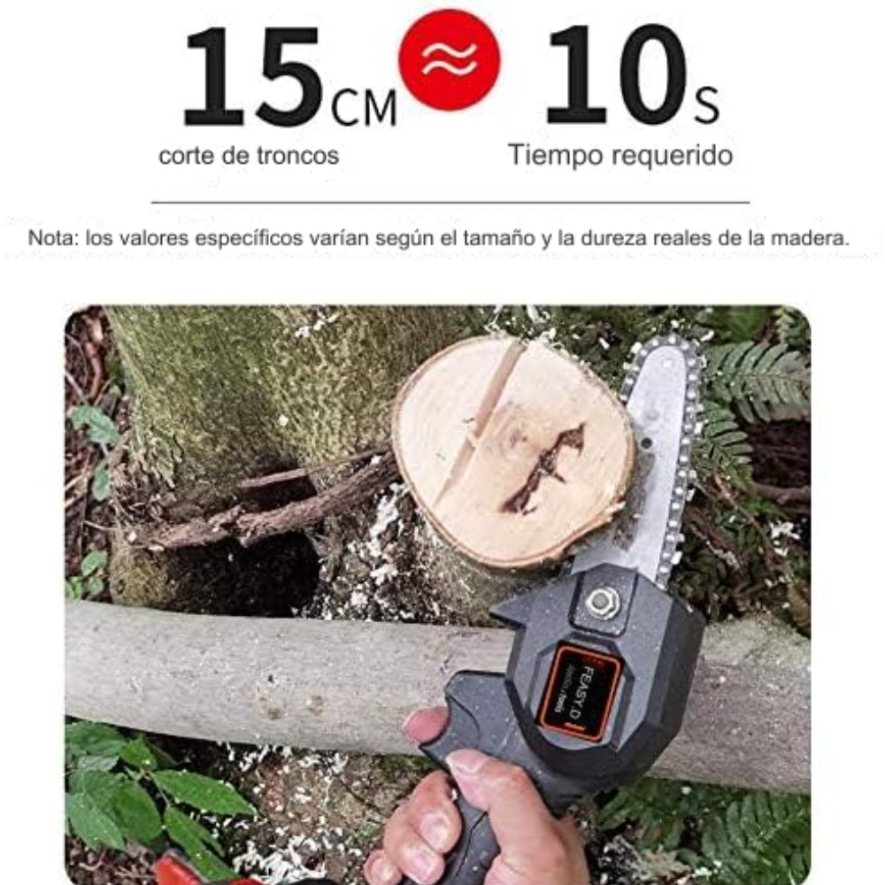 Mini Motosierra Portátil Ergonómica Recargable de 24v