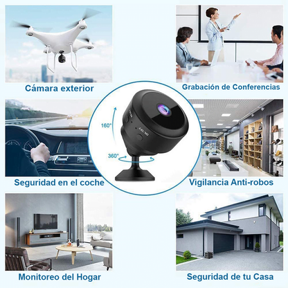 Mini cámara de seguridad con wifi, sensor y visión nocturna