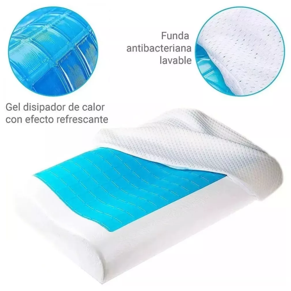 Almohada Cervical Ortopédica con Espuma de Memoria de Gel