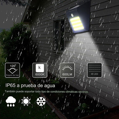 Lampara Solar Exterior 30LED Recargable sensor de movimiento