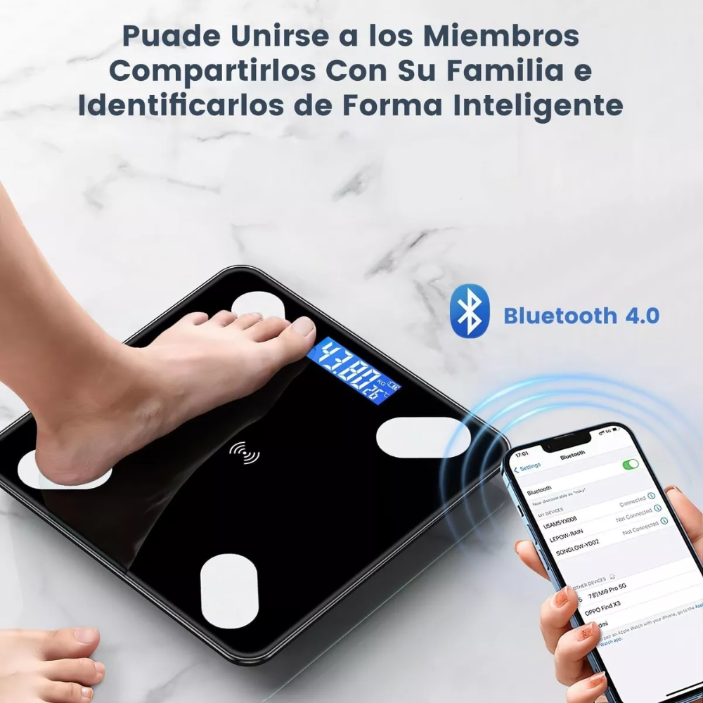 Pesa bascula Inteligente Bluetooth