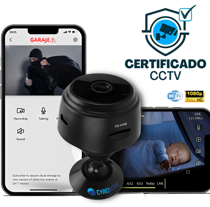 Mini cámara de seguridad con wifi, sensor y visión nocturna