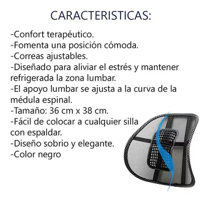 Corrector Postura Espalda Cojín Lumbar Espaldar Sillas Mnr