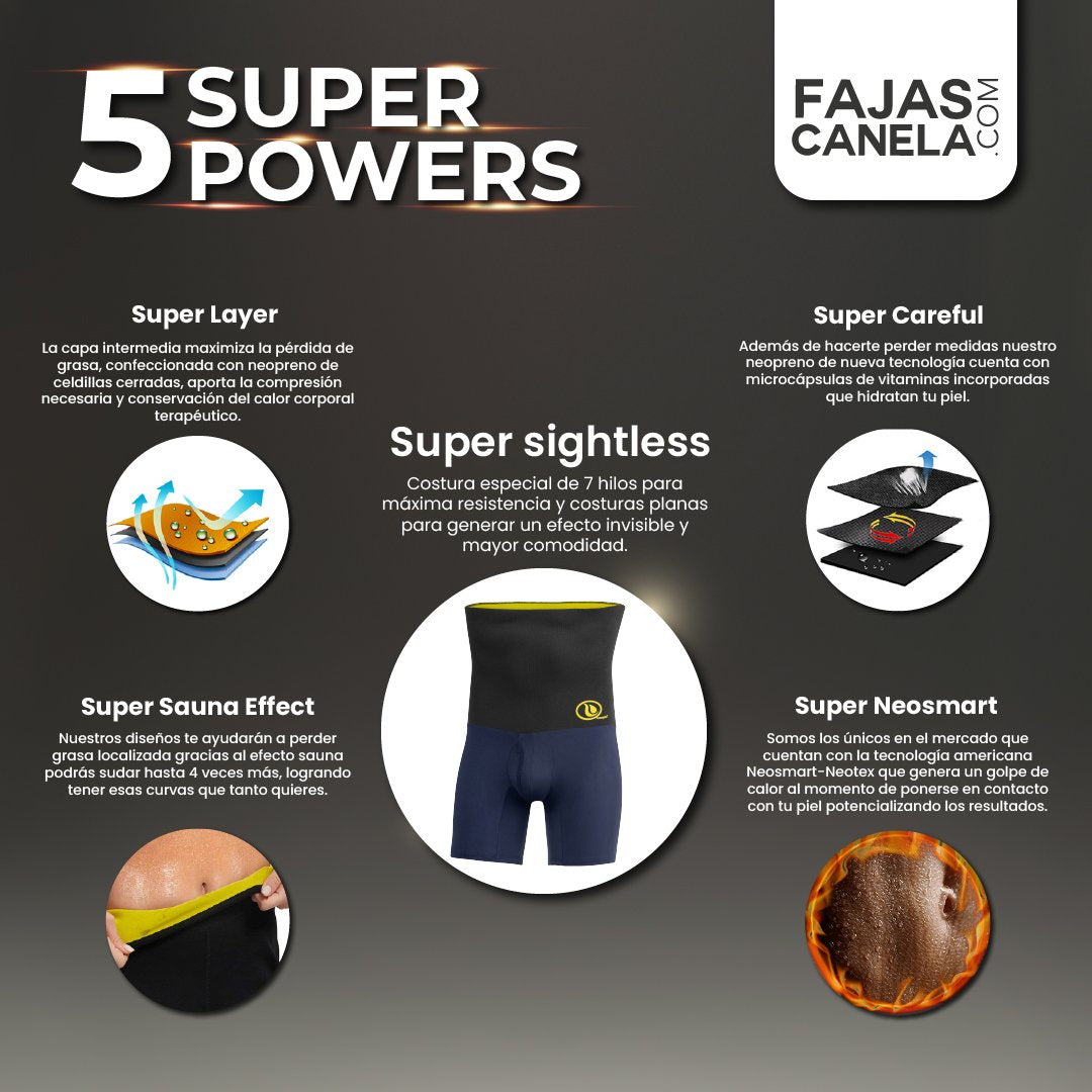 Bóxer Faja Neopreno Reductor Abdomen Hombre