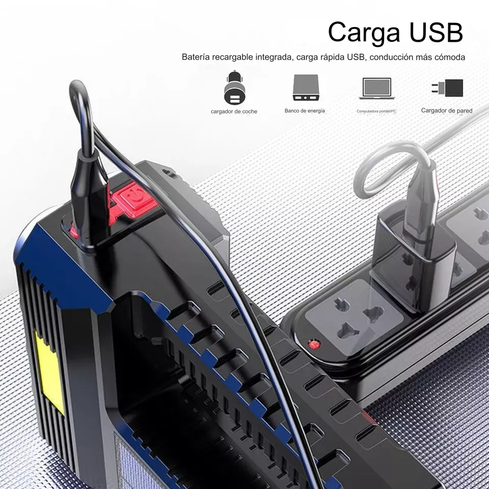 Linterna Led Solar Y Usb Recargable Multifuncional