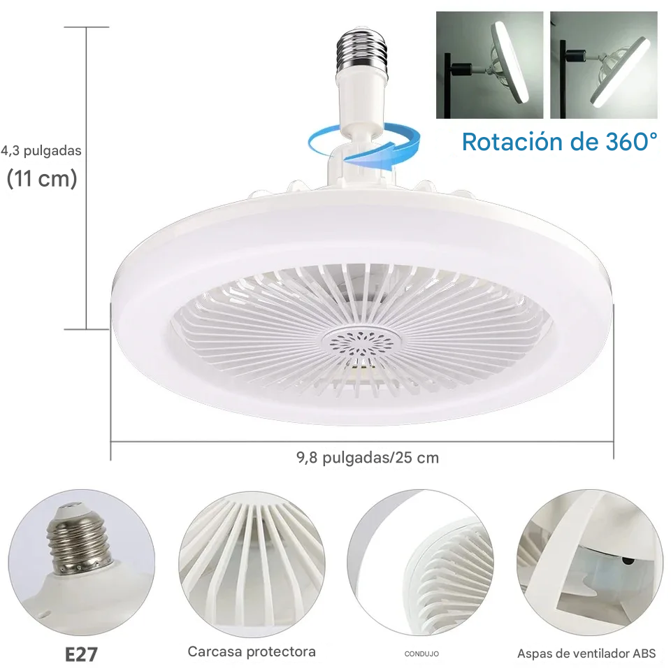 Ventilador de techo Luz Led 2 en 1