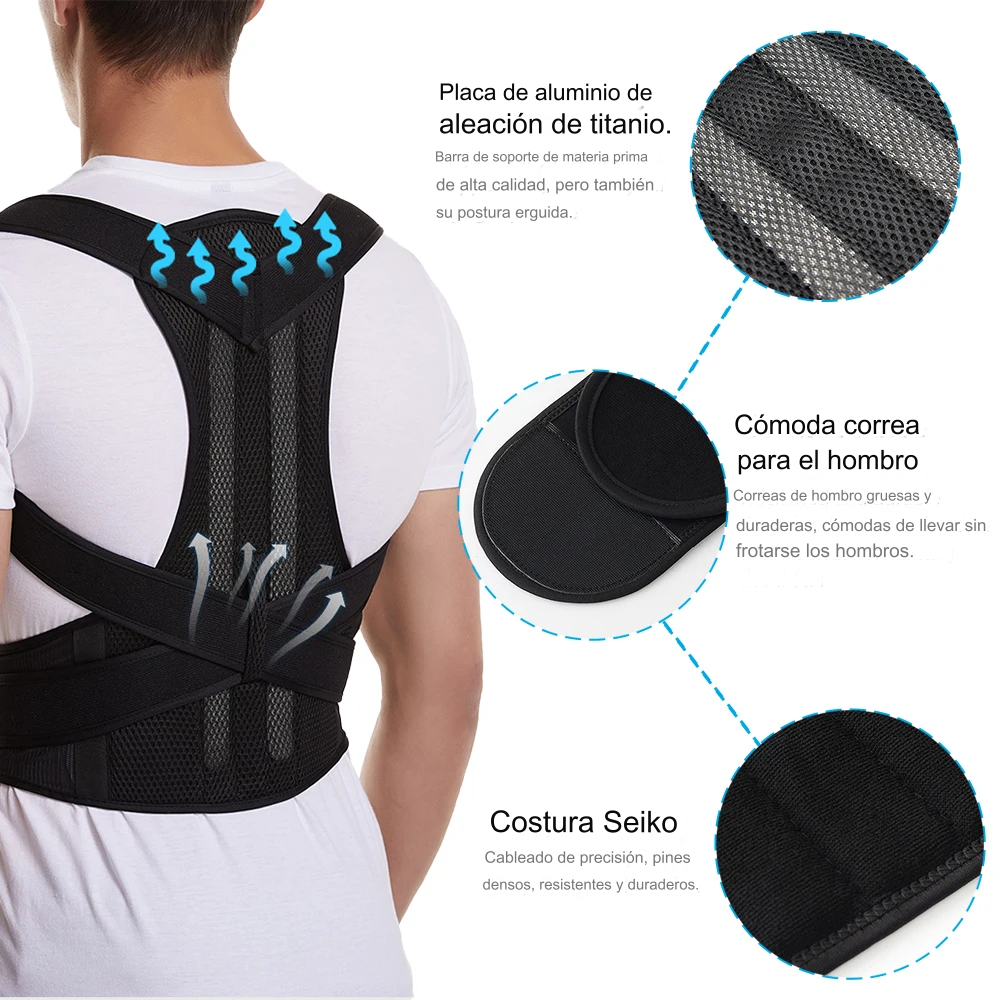 Corrector Postura Lumbar Iman Espalda Magnetico 4 Varillas