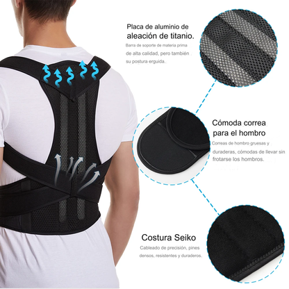 Corrector Postura Lumbar Iman Espalda Magnetico 4 Varillas