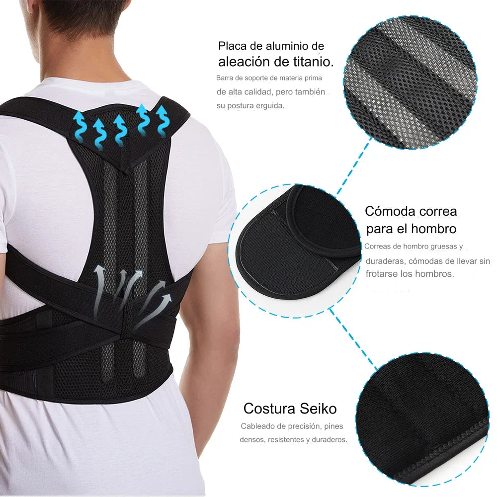Corrector Postura Lumbar Iman Espalda Magnetico 4 Varillas