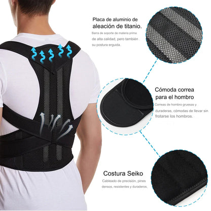 Corrector Postura Lumbar Iman Espalda Magnetico 4 Varillas